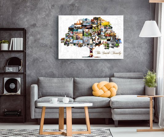 Family Tree Photo Collage Canvas