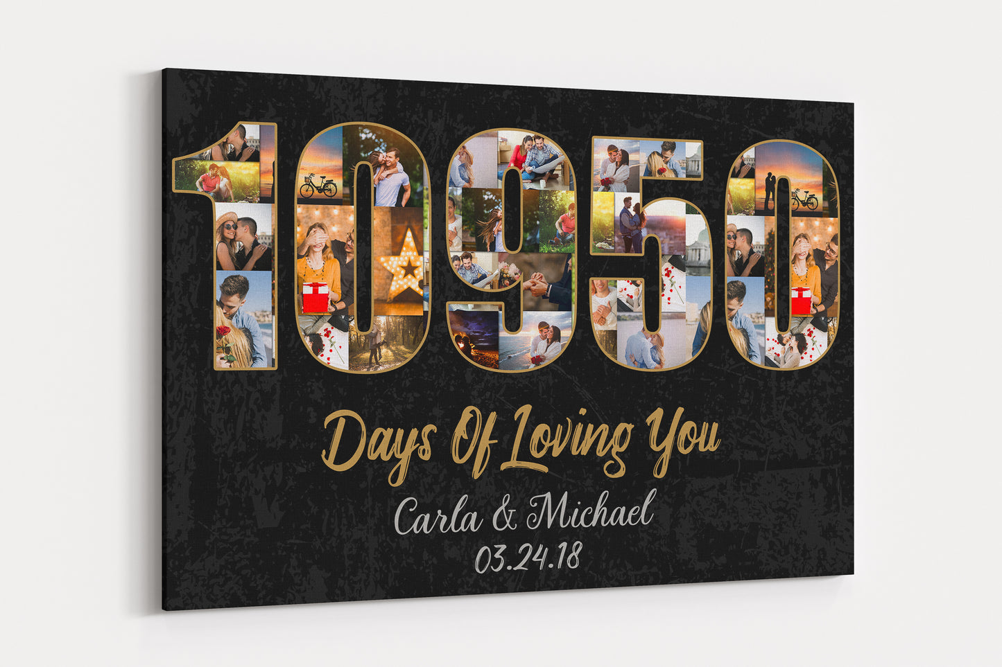 Anniversary Photo Collage Canvas - Days of Loving You