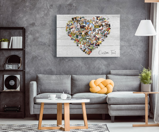 100 Photos Heart Collage Canvas