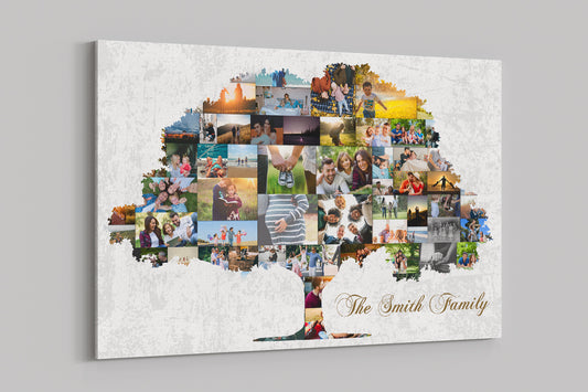 Family Tree Photo Collage Canvas