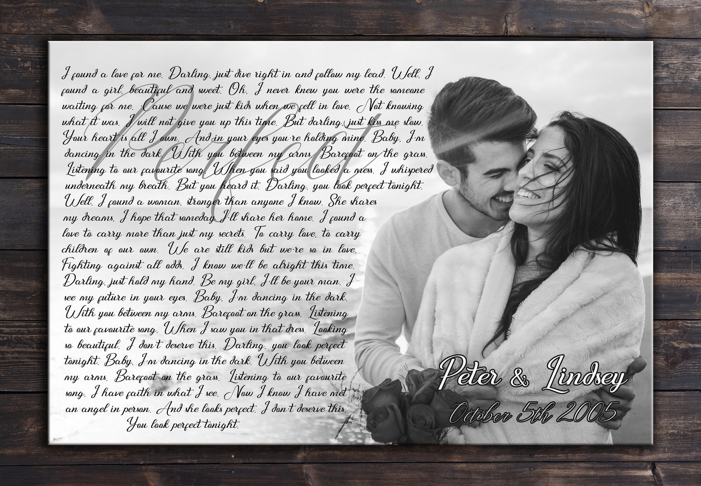 Personalized Wedding Song Lyric Canvas