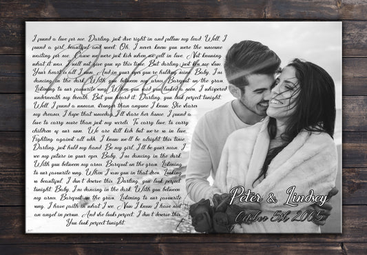 Personalized Wedding Song Lyric Canvas
