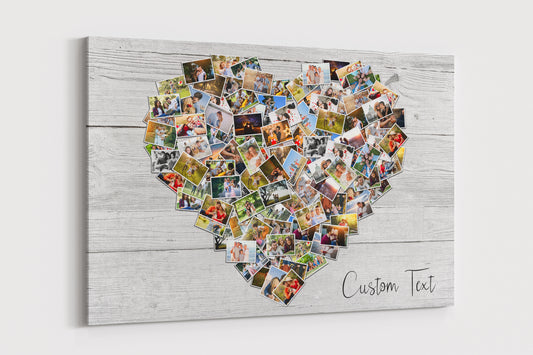 100 Photos Heart Collage Canvas