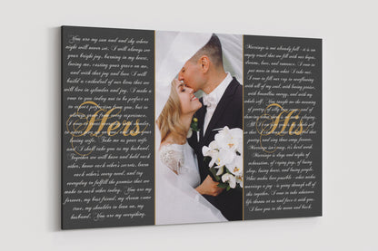 Wedding Vows Mr and Mrs Canvas
