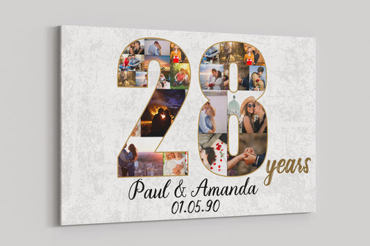 Anniversary Gift Custom Collage Photo Canvas