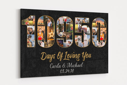 Anniversary Photo Collage Canvas - Days of Loving You