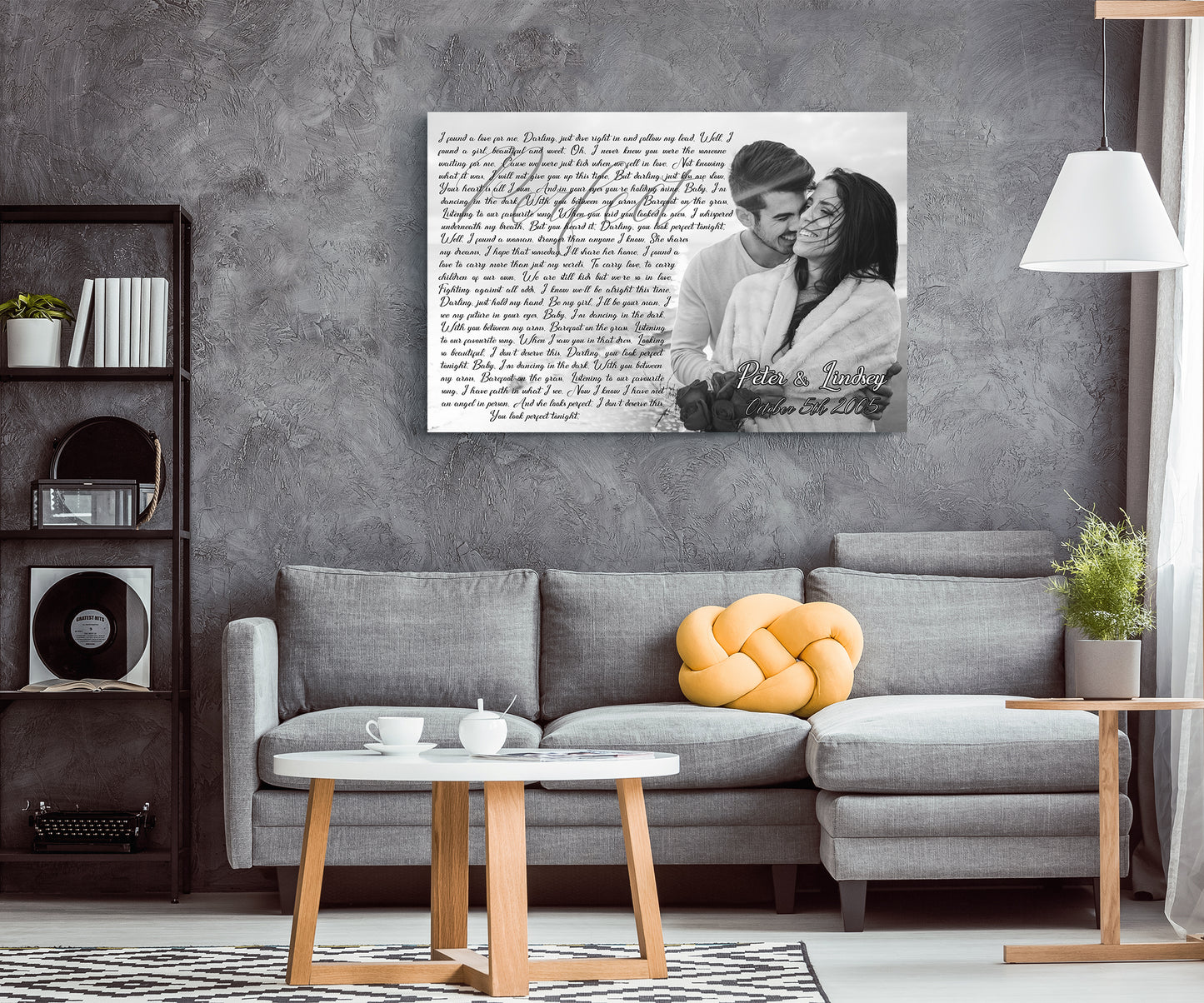 Personalized Wedding Song Lyric Canvas