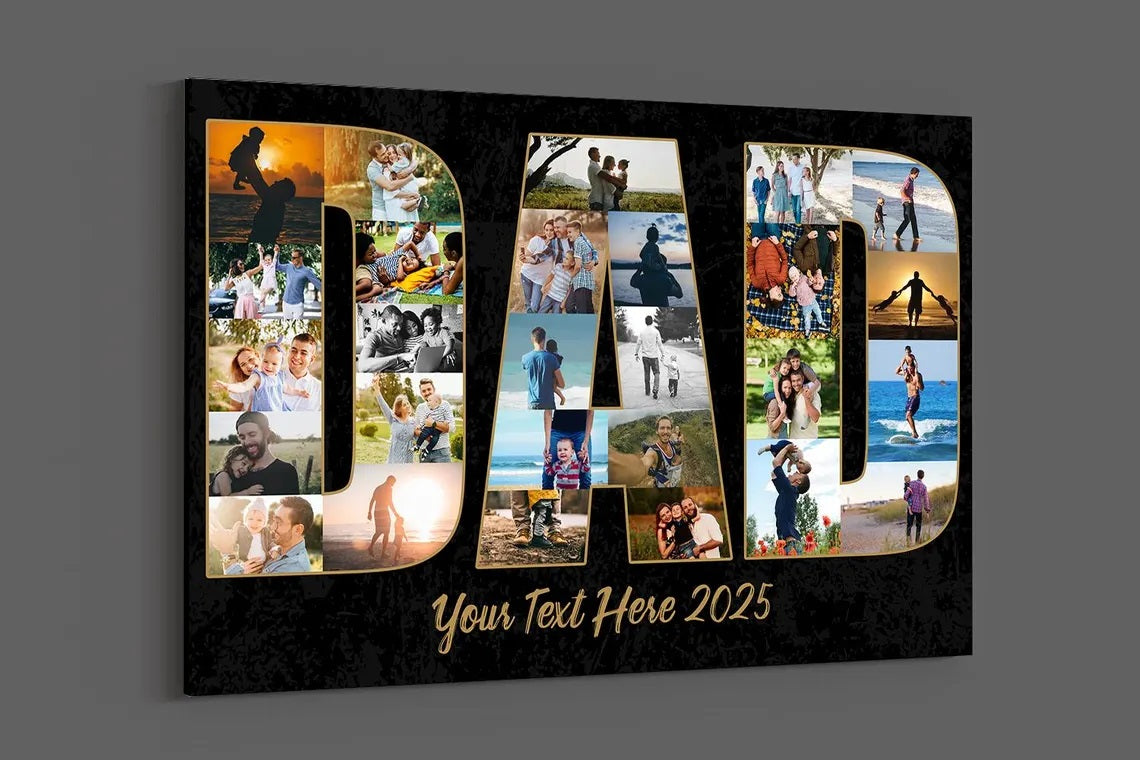Dad photo collage canvas